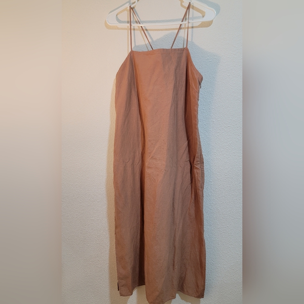 Alex Mill rose/cream classic linen dress